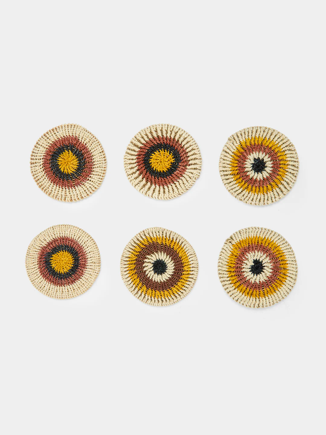CasaLatina Amazonia Handwoven Iraca Palm Coasters (Set of 6)