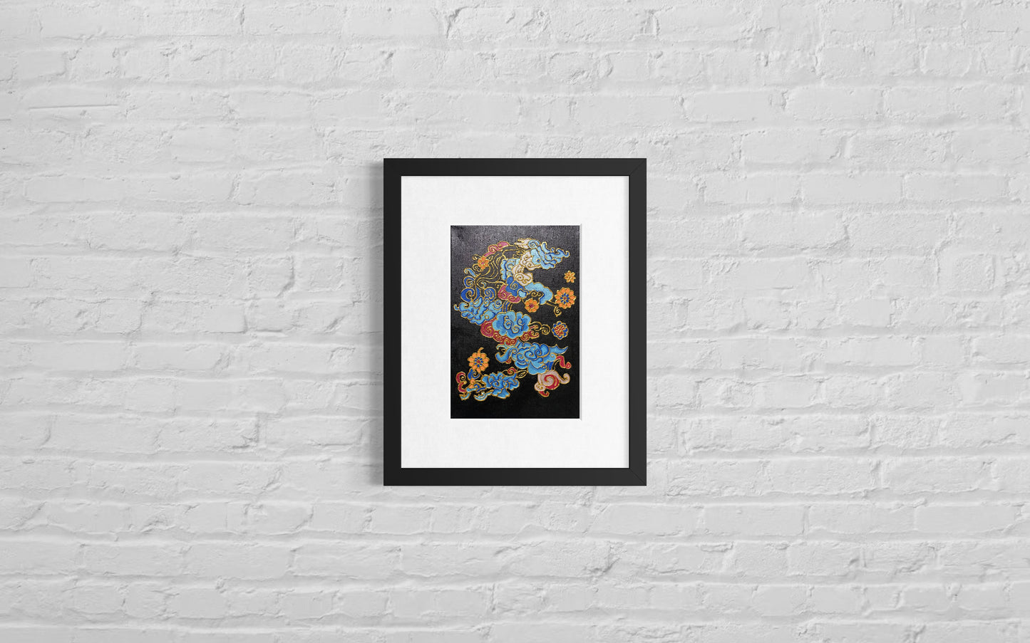 Original Hand-Painted Dunhuang Cloud Painting | Gold Line Art | Luxury Oriental Wall Decor | One-of-a-Kind Artwork