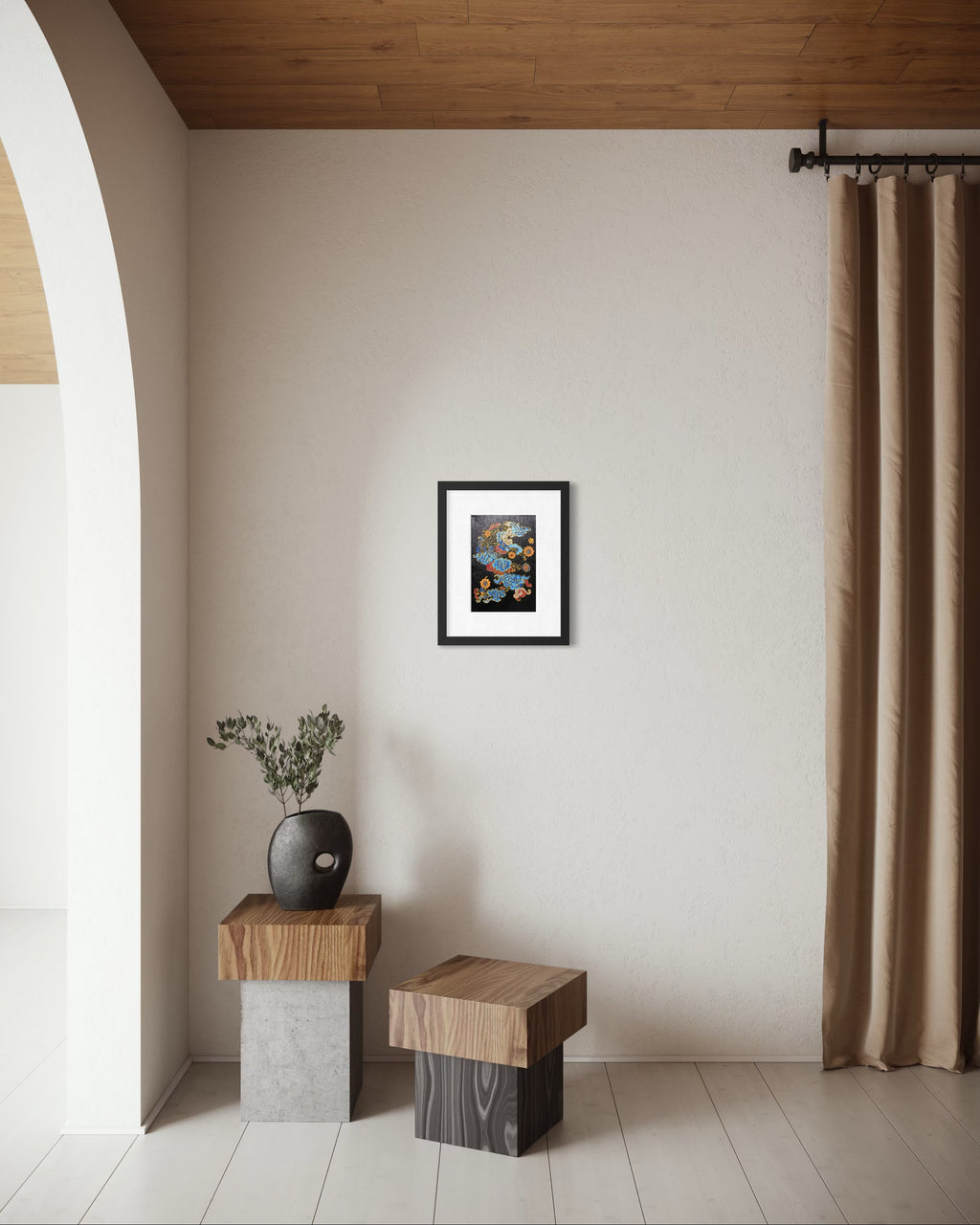 Original Hand-Painted Dunhuang Cloud Painting | Gold Line Art | Luxury Oriental Wall Decor | One-of-a-Kind Artwork