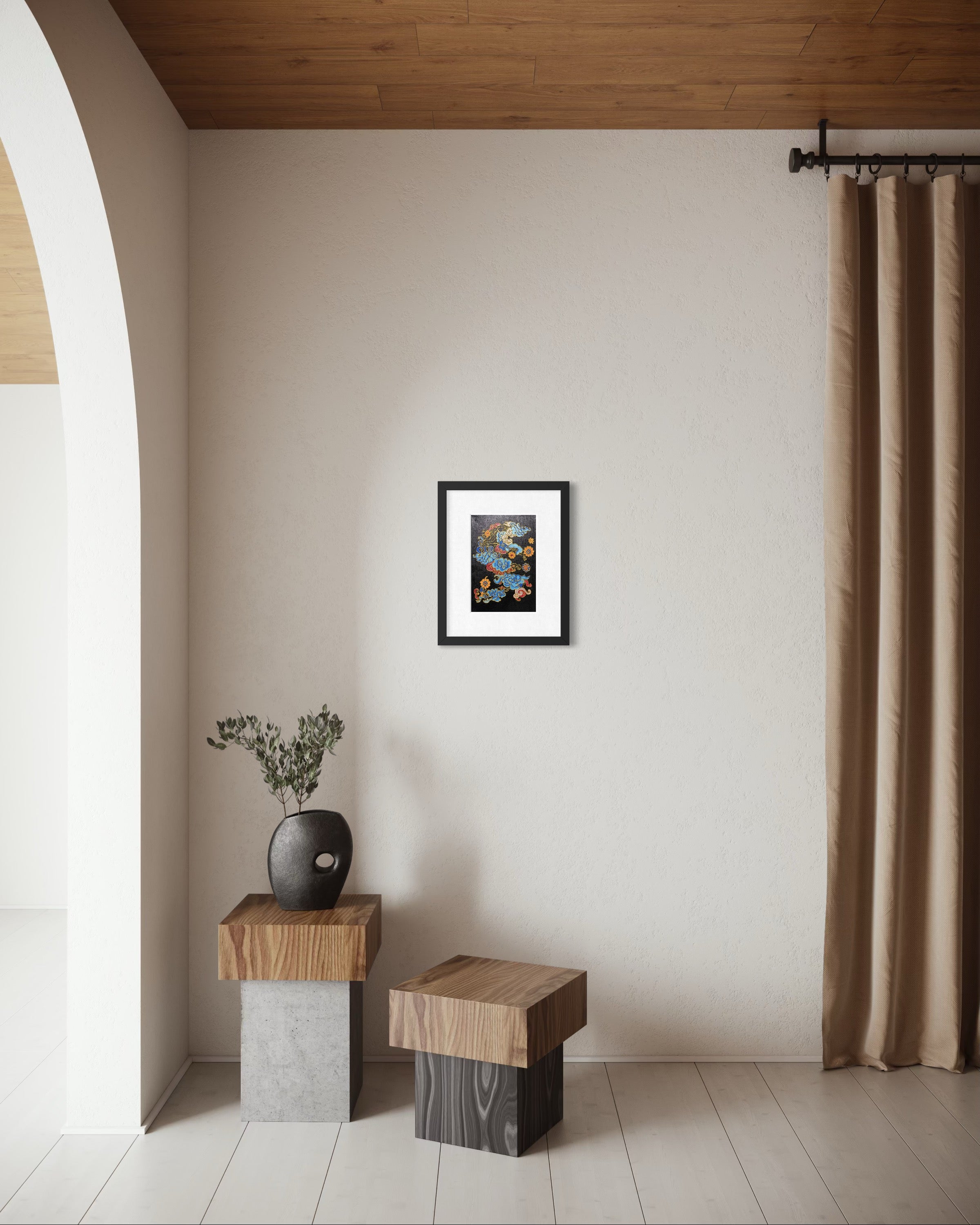 Original Hand-Painted Dunhuang Cloud Painting | Gold Line Art | Luxury Oriental Wall Decor | One-of-a-Kind Artwork