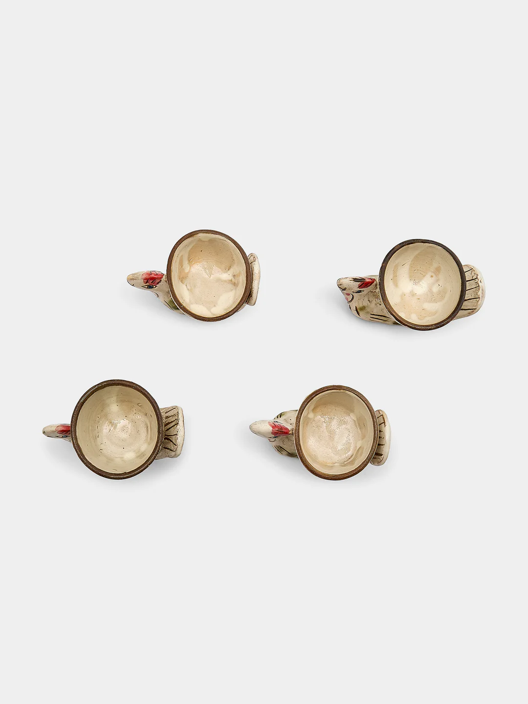 Anut Cairo Chicken Hand-Painted Ceramic Egg Cups (Set of 4)