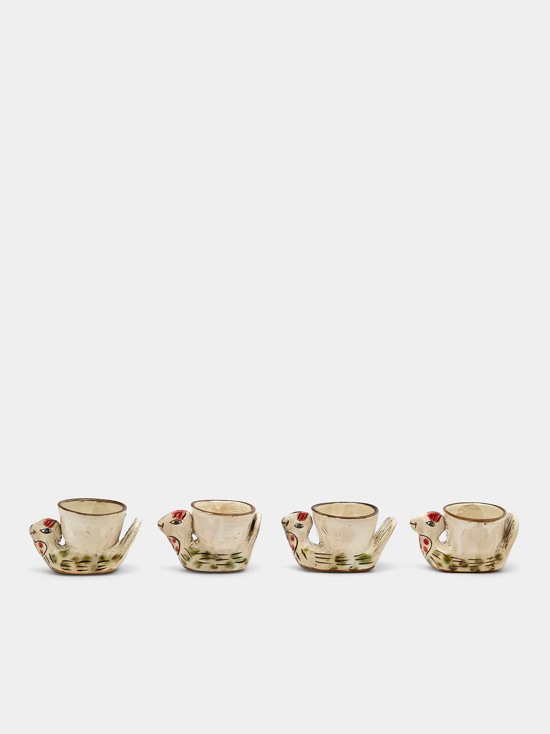 Anut Cairo Chicken Hand-Painted Ceramic Egg Cups (Set of 4)