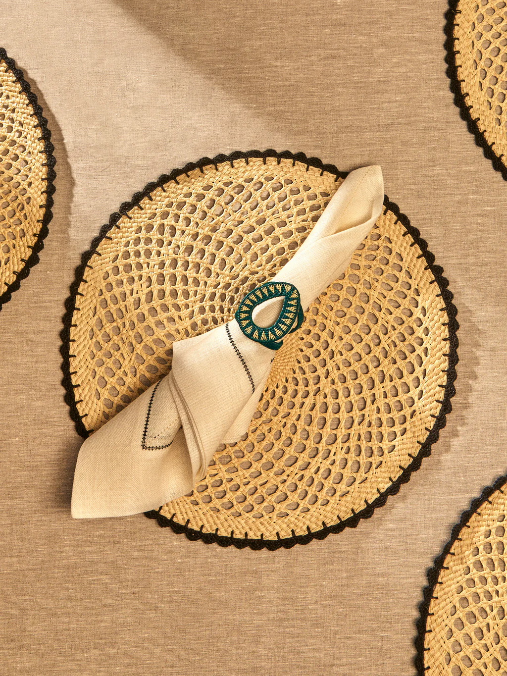 CasaLatina Crochet Handwoven Werregue Palm Placements (Set of 4)