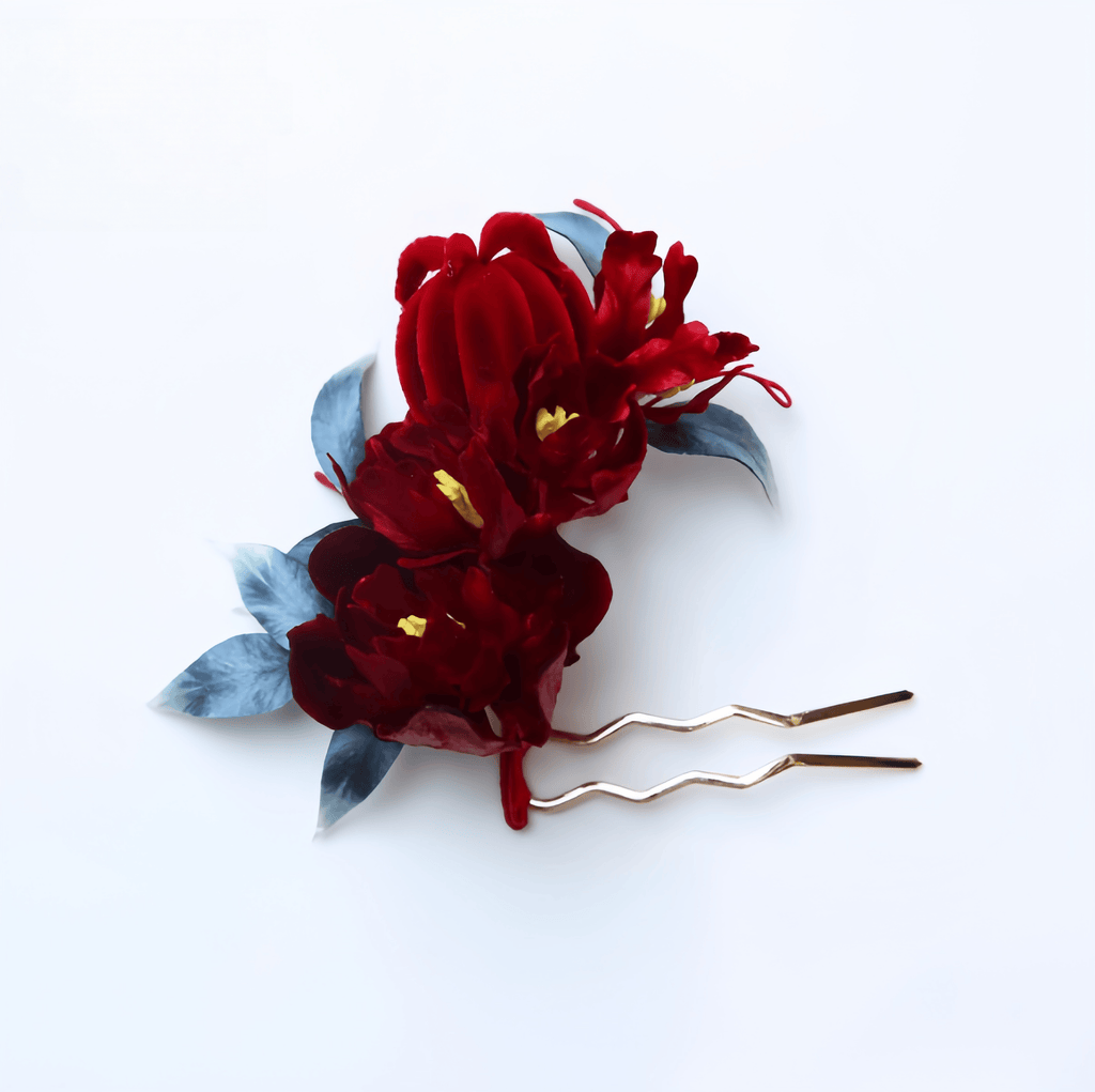 Handcrafted Heritage Pomegranate Blossom U-Shaped Hair Pin