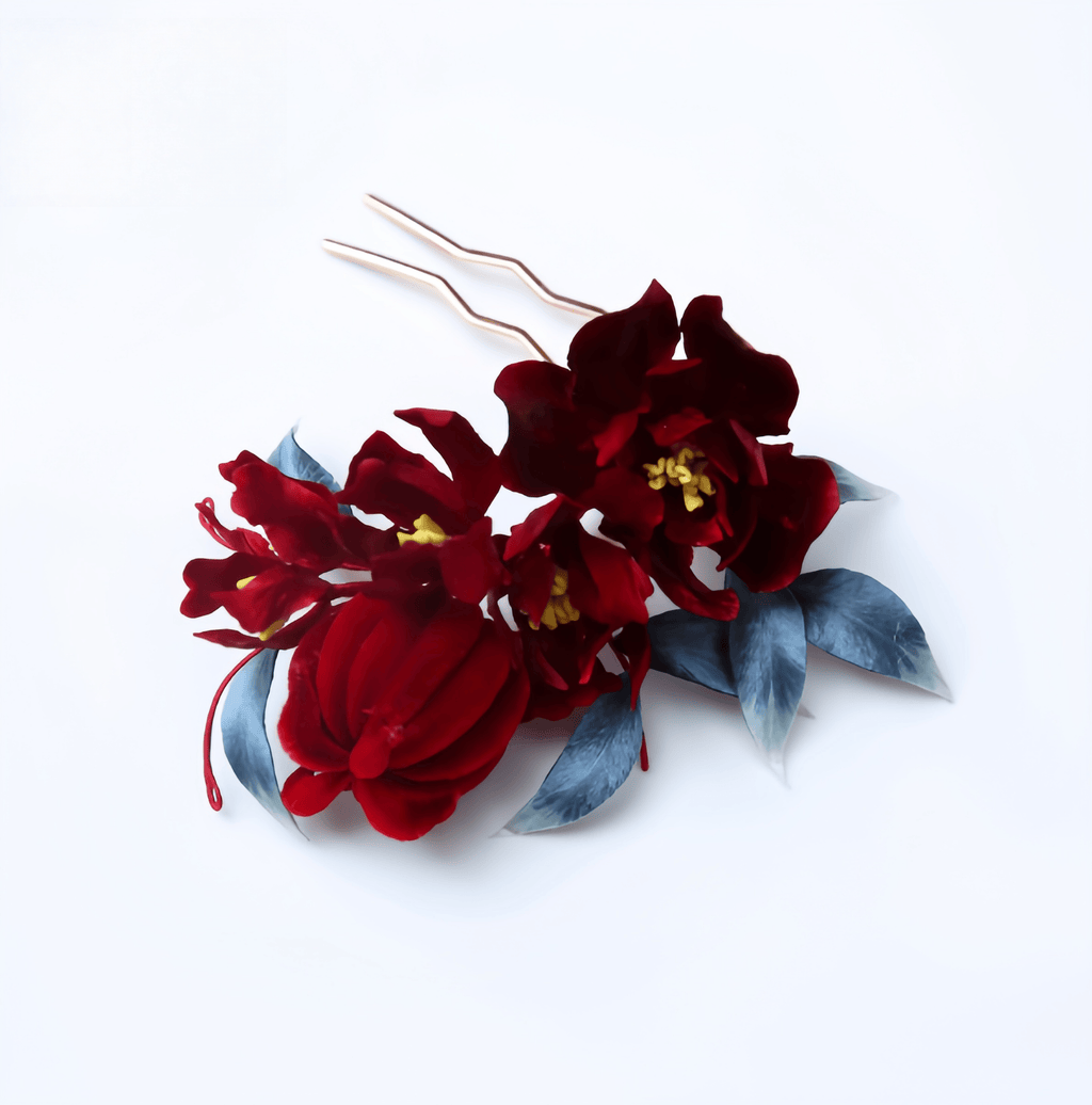 Handcrafted Heritage Pomegranate Blossom U-Shaped Hair Pin
