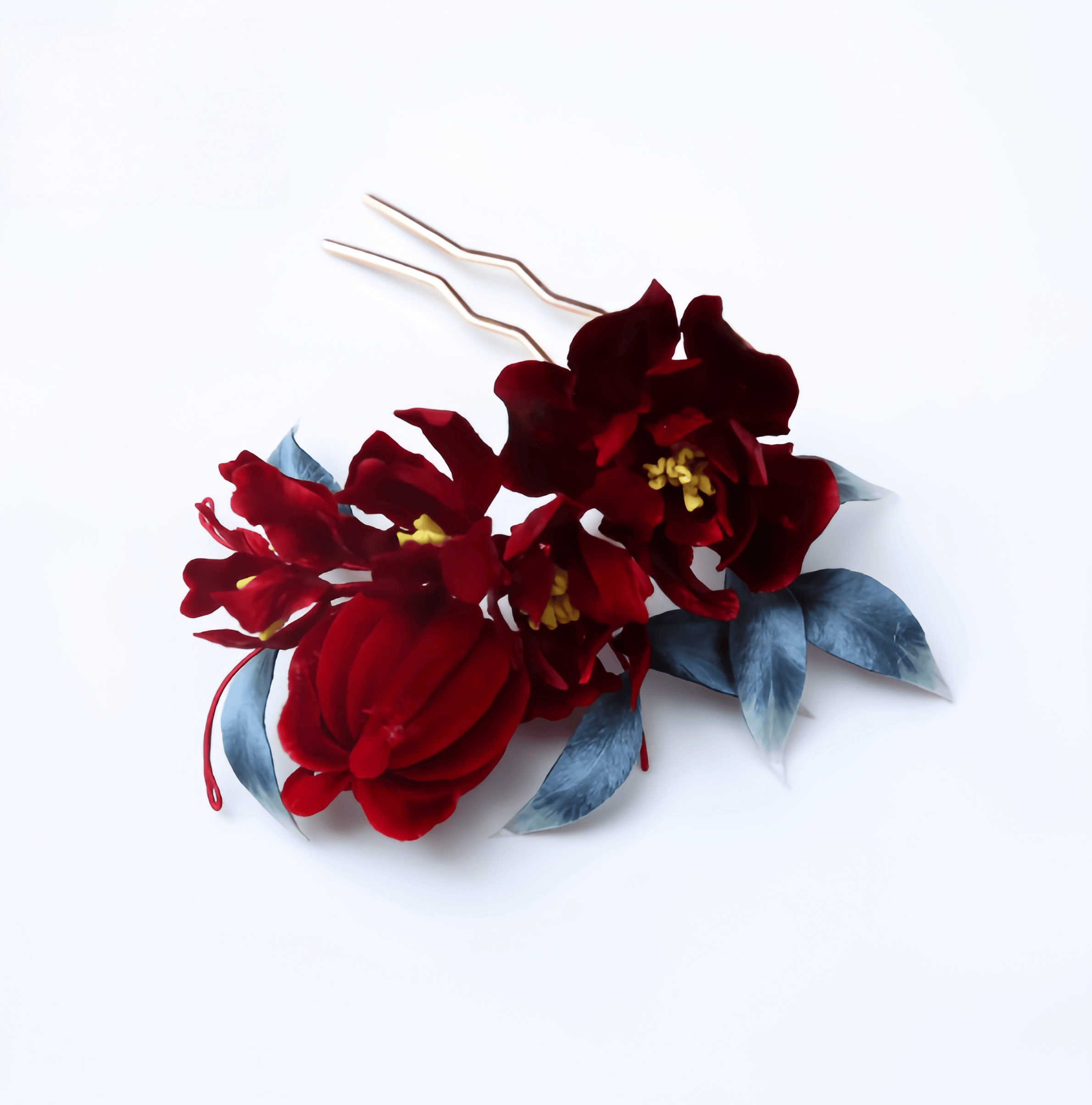 Handcrafted Heritage Pomegranate Blossom U-Shaped Hair Pin