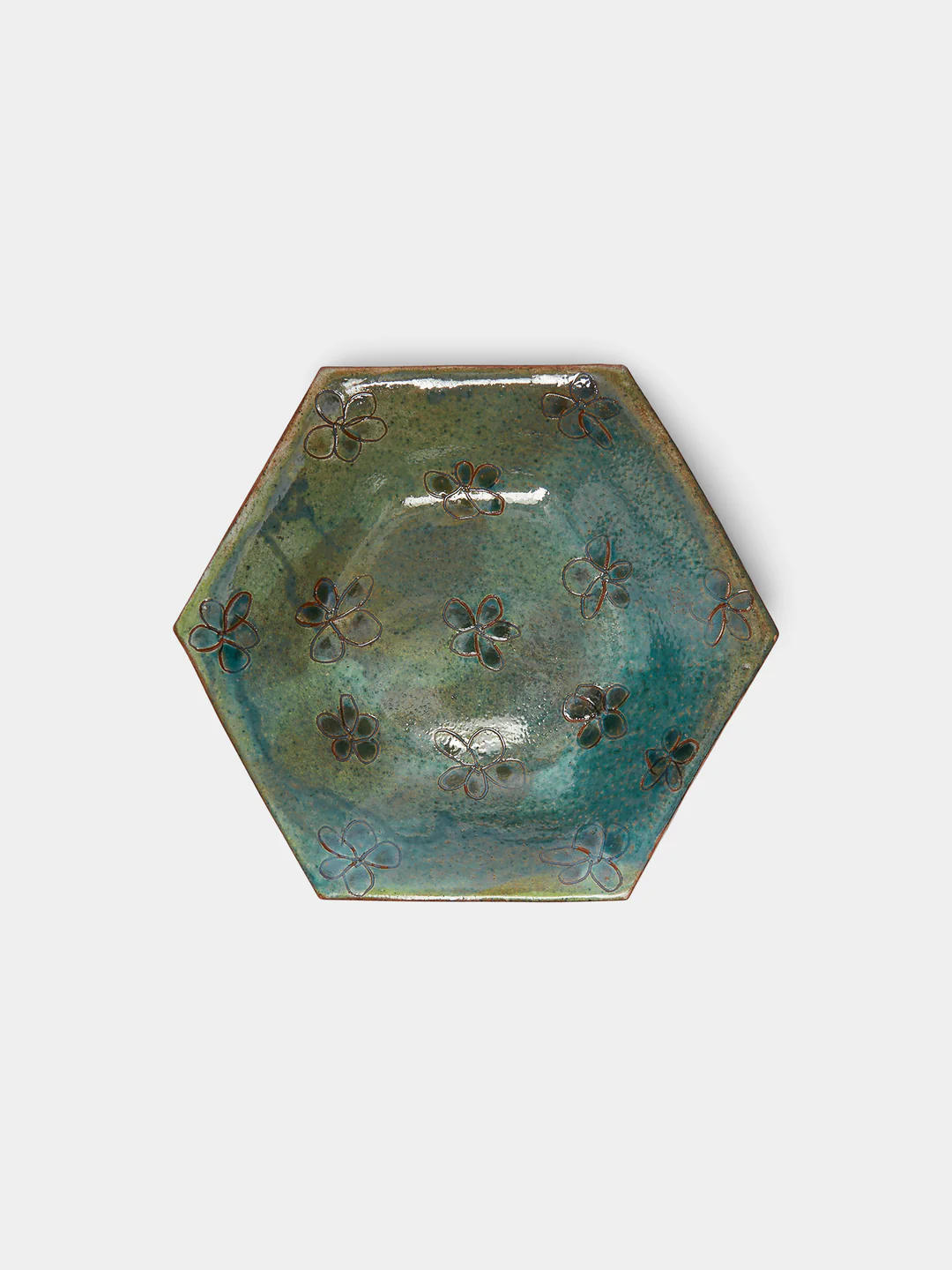 Anut Cairo Daisy Hand-Painted Ceramic Salad / Dessert Plates – 8in/20cm (Set of 4)