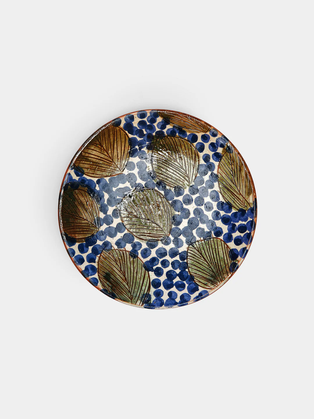 Anut Cairo Leaves Hand-Painted Ceramic Plates – 8in/20cm (Set of 4)