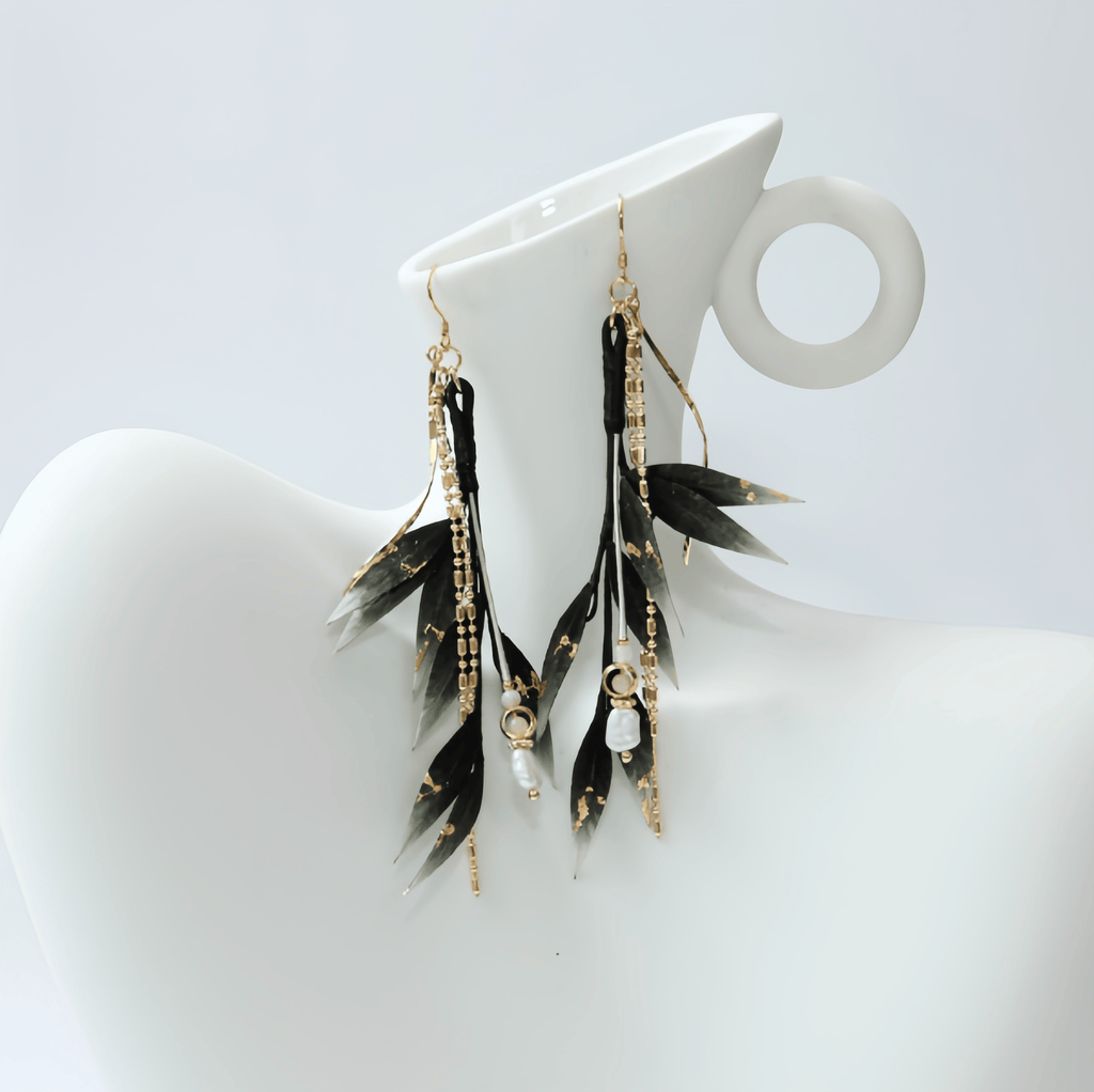 Handcrafted Heritage Bamboo Leaf Earrings
