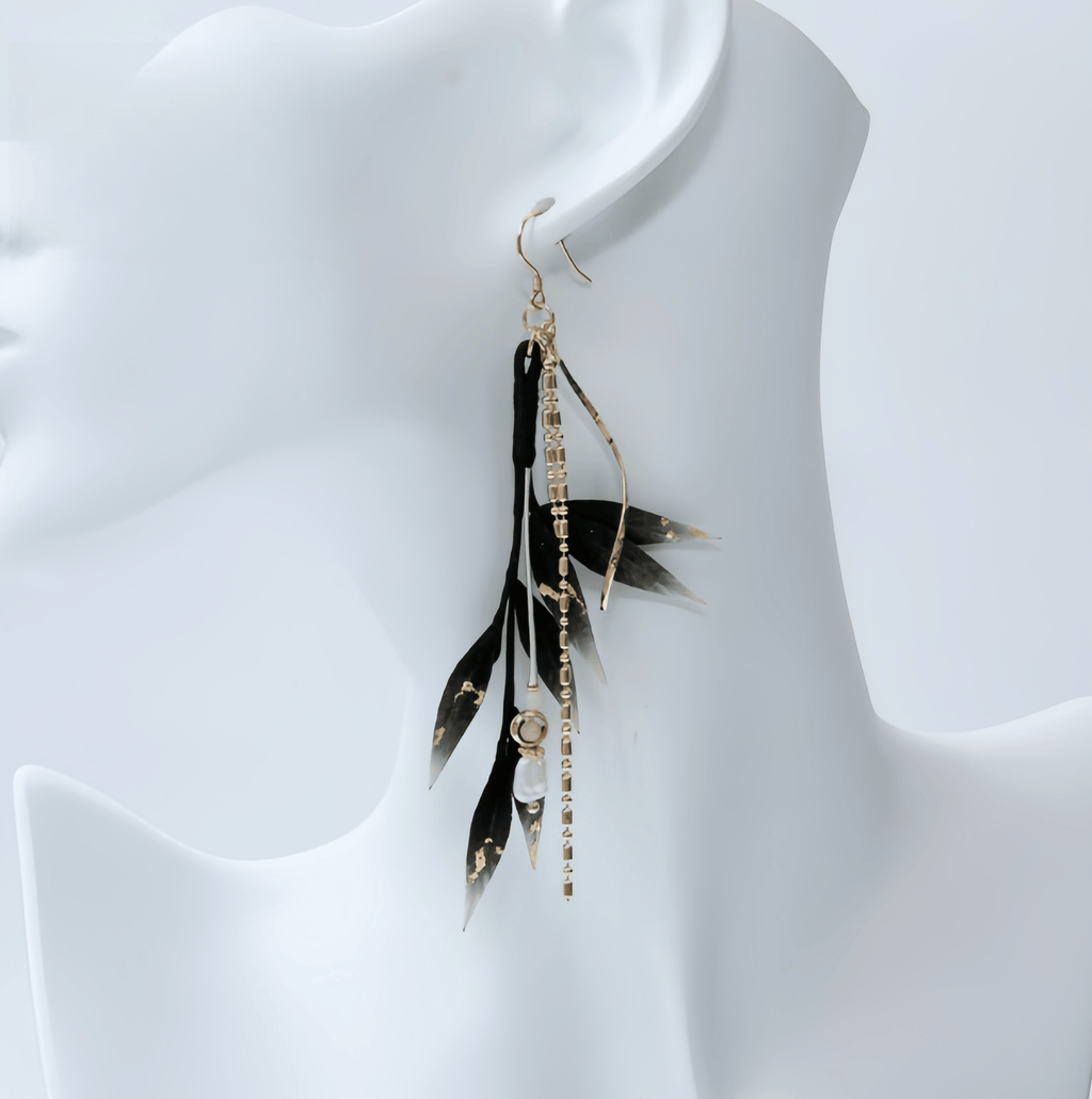 Handcrafted Heritage Bamboo Leaf Earrings
