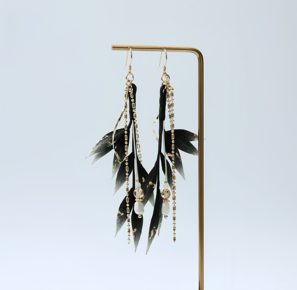 Handcrafted Heritage Bamboo Leaf Earrings