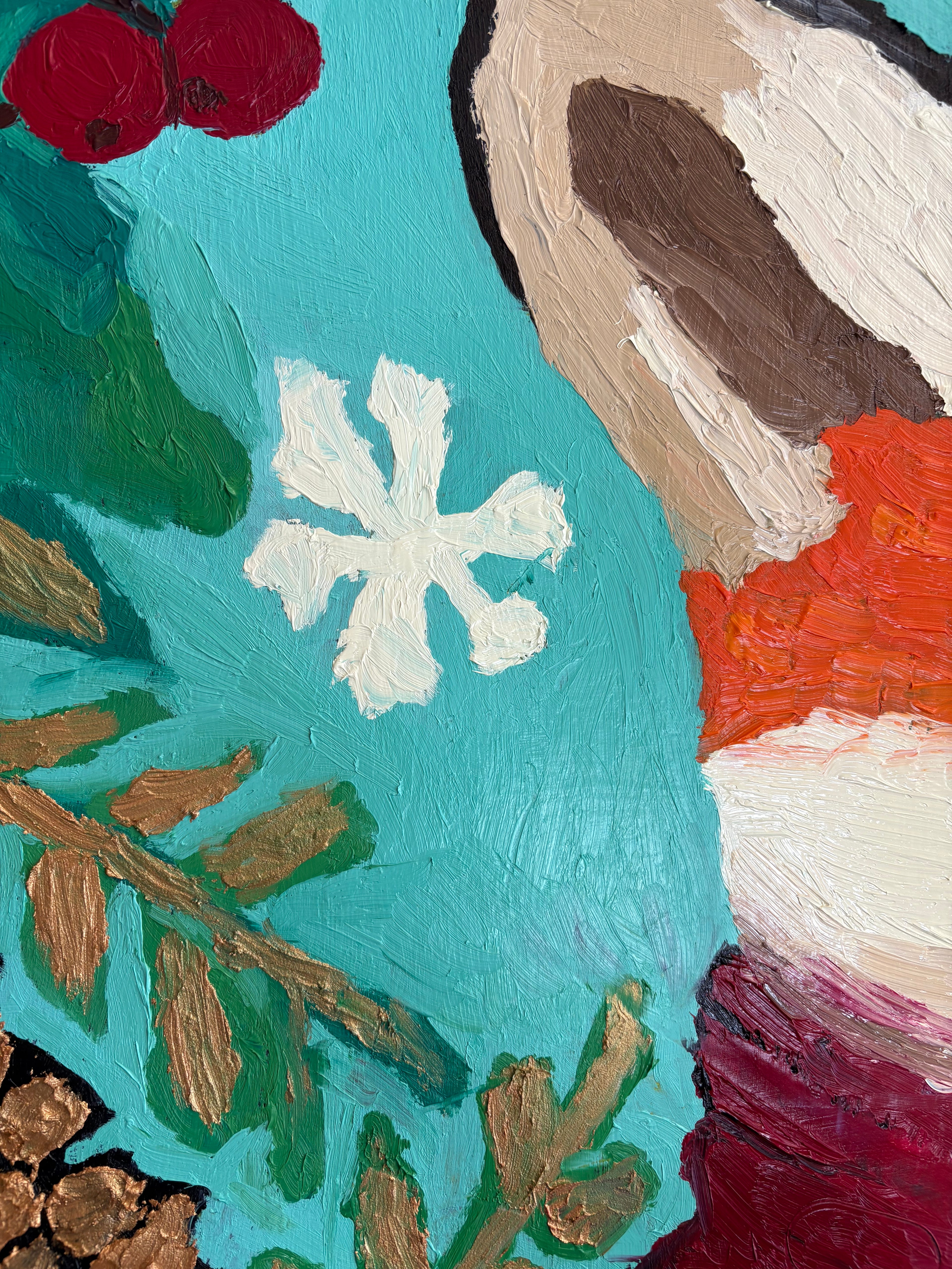 Christmas Fox Oil Painting | Impasto Palette Knife Art EternaArteCo