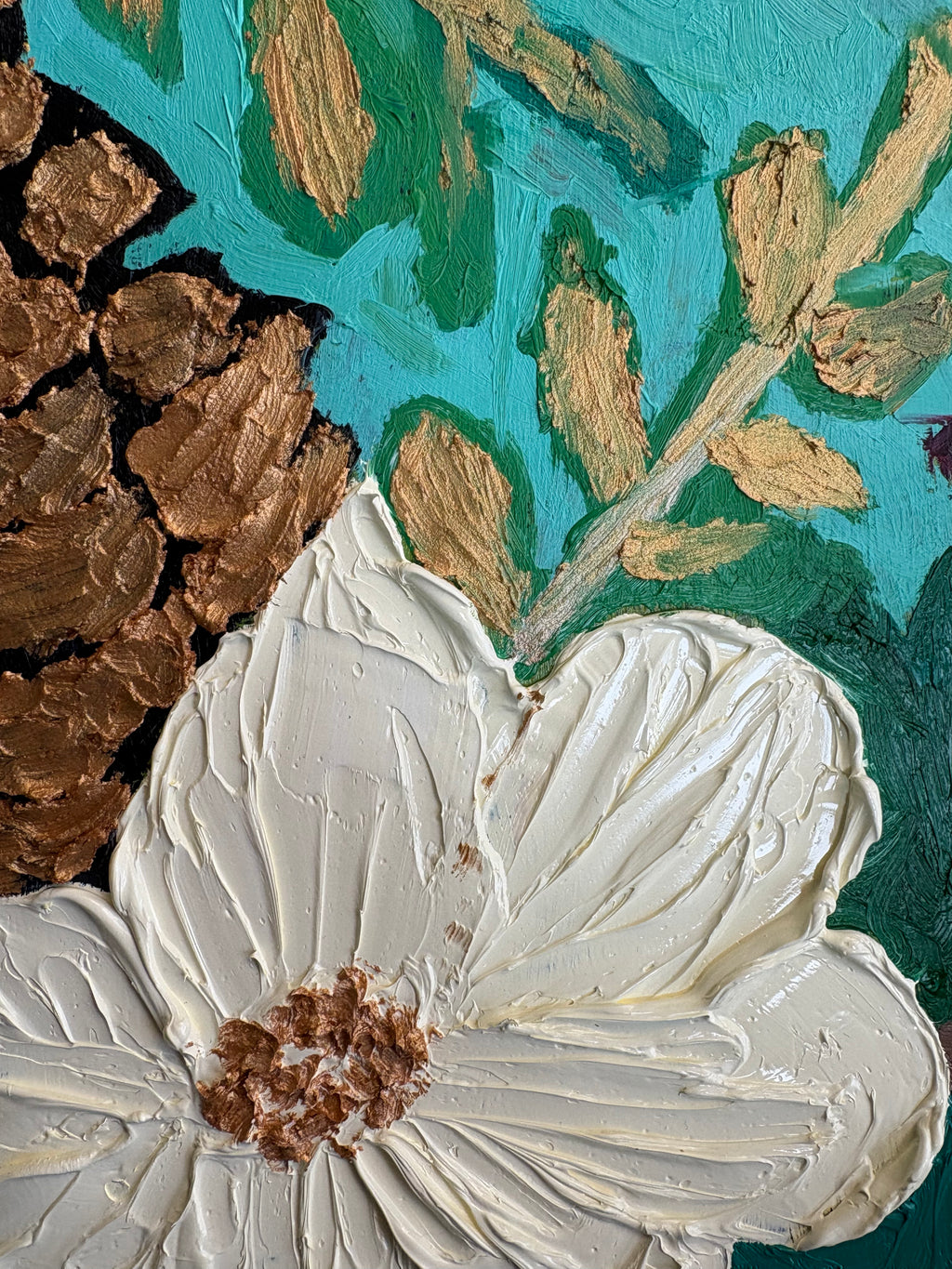 Christmas Fox Oil Painting | Impasto Palette Knife Art EternaArteCo