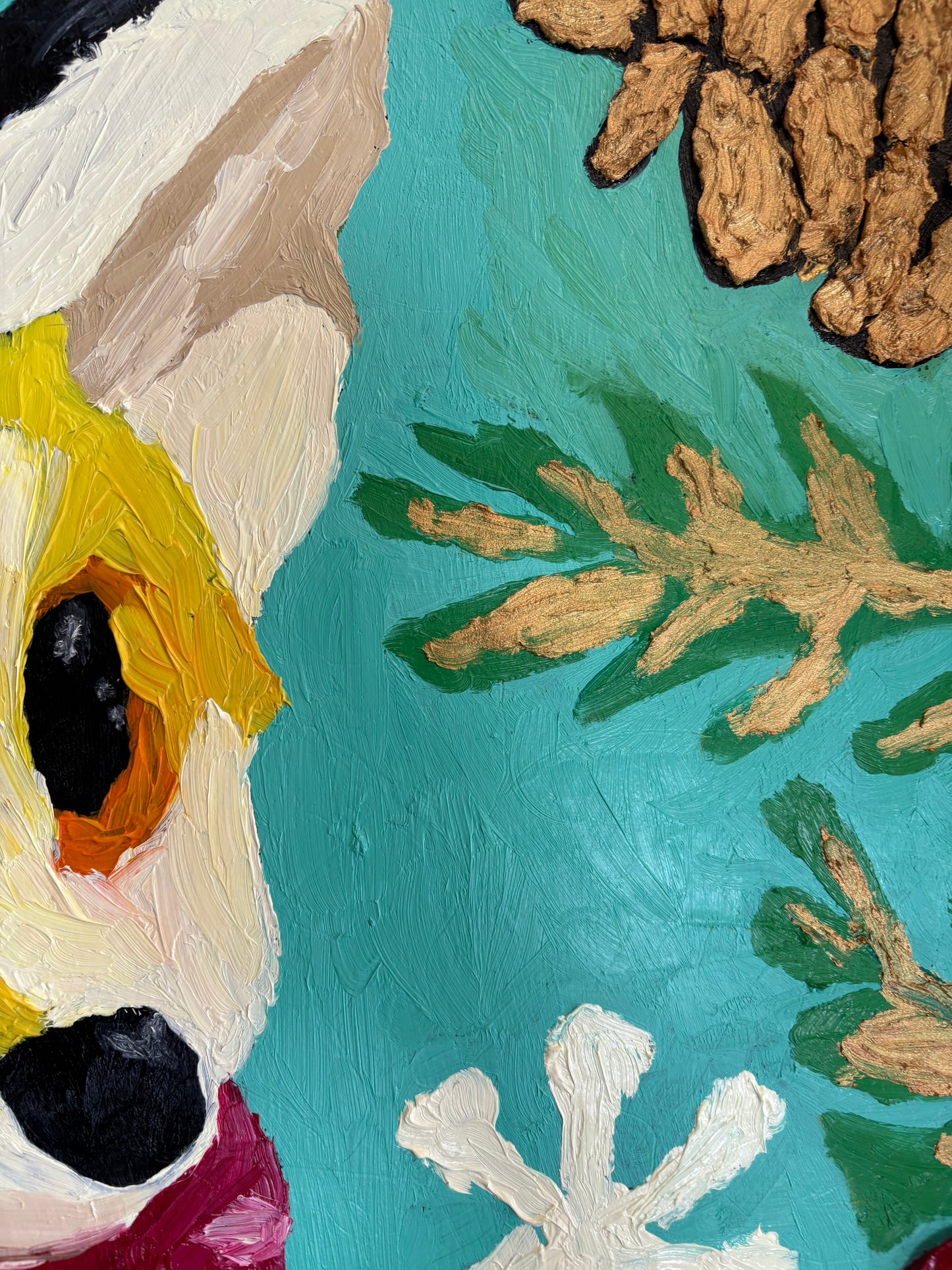 Christmas Fox Oil Painting | Impasto Palette Knife Art EternaArteCo