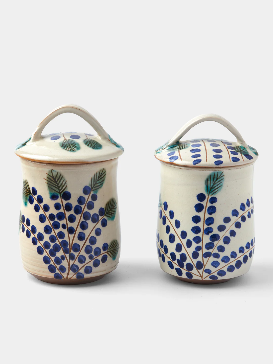 Anut Cairo Dotty Vine Hand-Painted Ceramic Jam Jars (Set of 2)