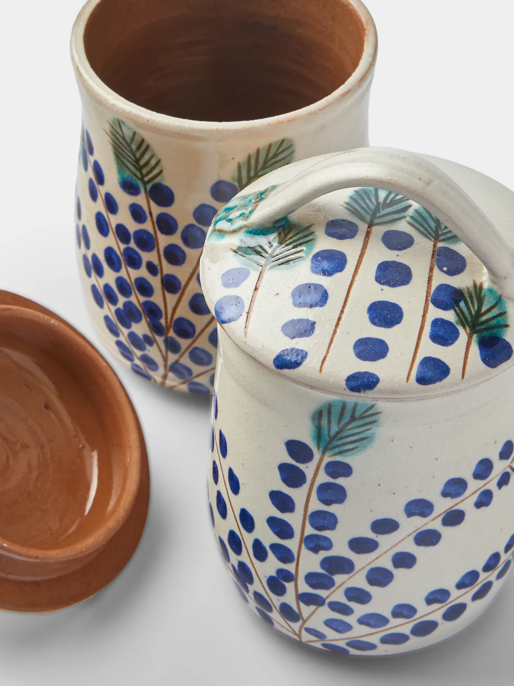 Anut Cairo Dotty Vine Hand-Painted Ceramic Jam Jars (Set of 2)