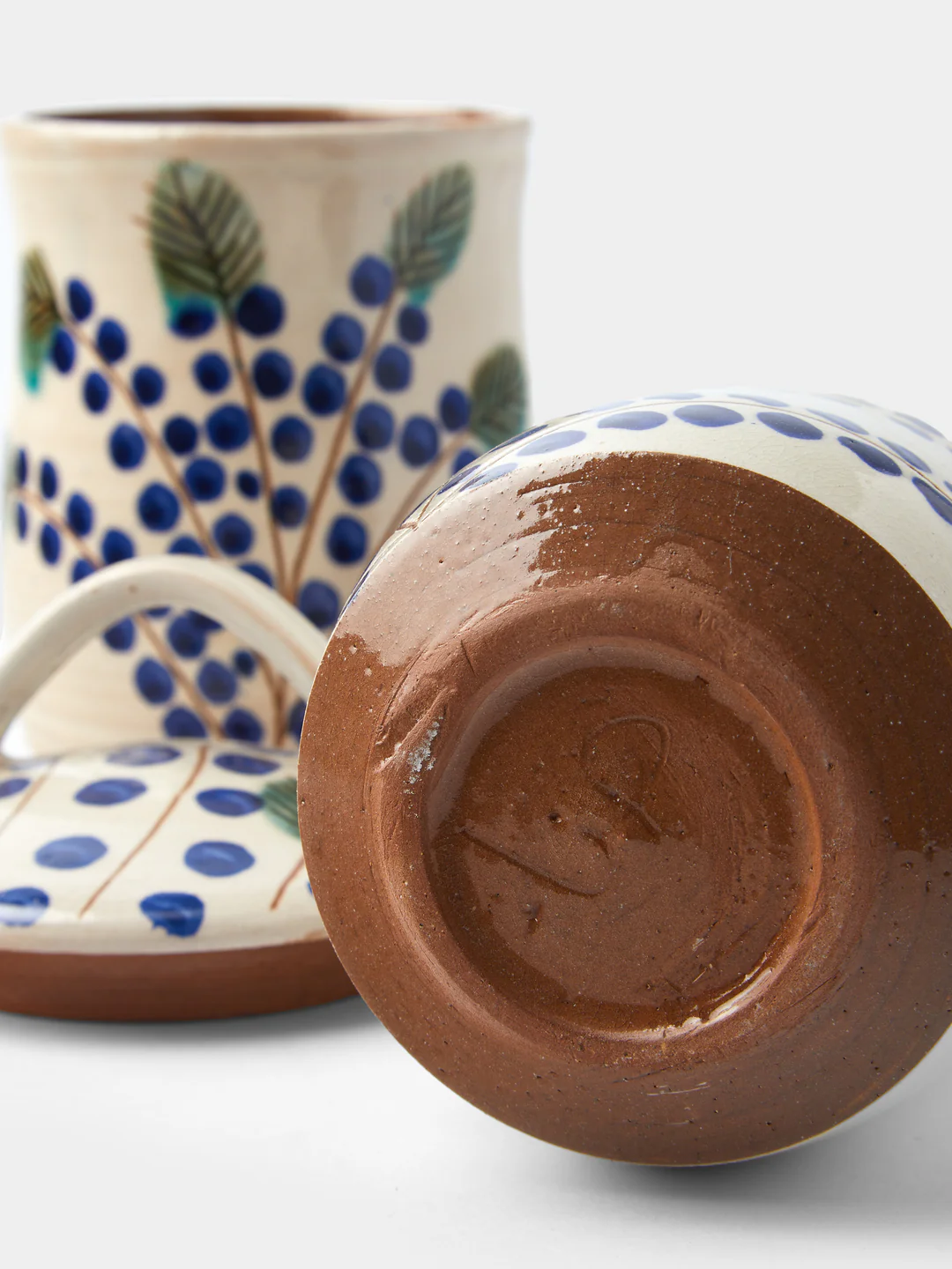 Anut Cairo Dotty Vine Hand-Painted Ceramic Jam Jars (Set of 2)