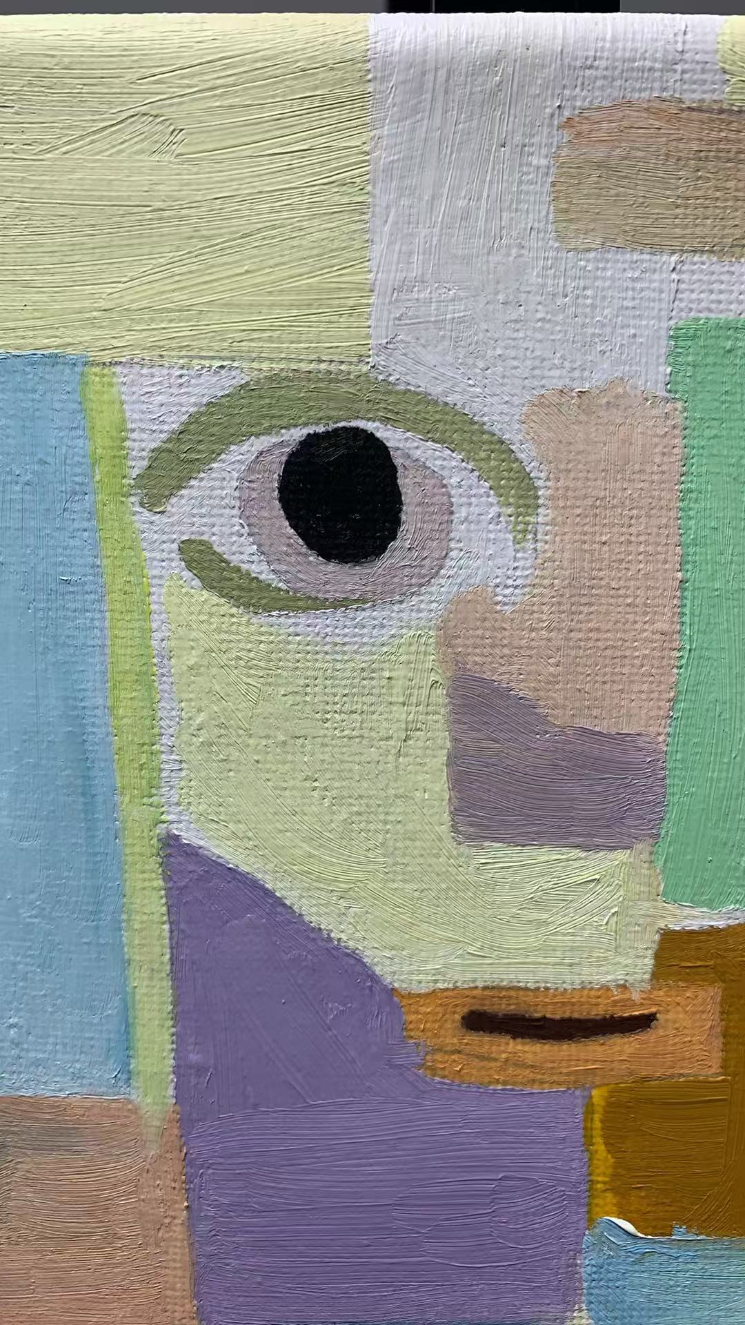 One Of A Kind Original Oil painted | "First Be Happy" Series 1-1 | 6 × 6 inches（approx.）