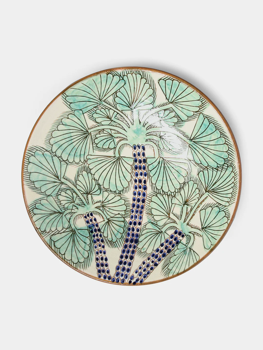 Anut Cairo Nakhla Palms Hand-Painted Ceramic Serving Bowl