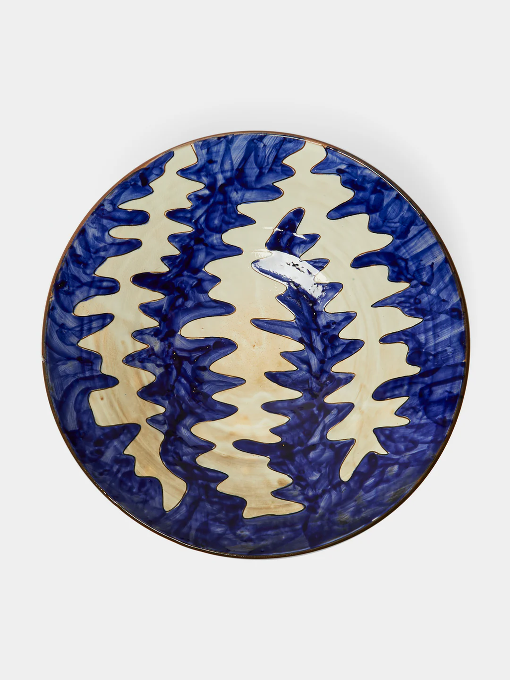 Anut Cairo Stencil Hand-Painted Ceramic Serving Bowl