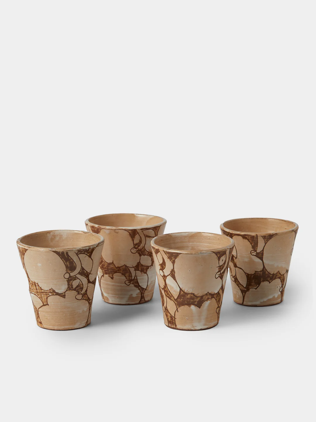 Anut Cairo Cotton Flower Hand-Painted Ceramic Espresso Cups (Set of 4)