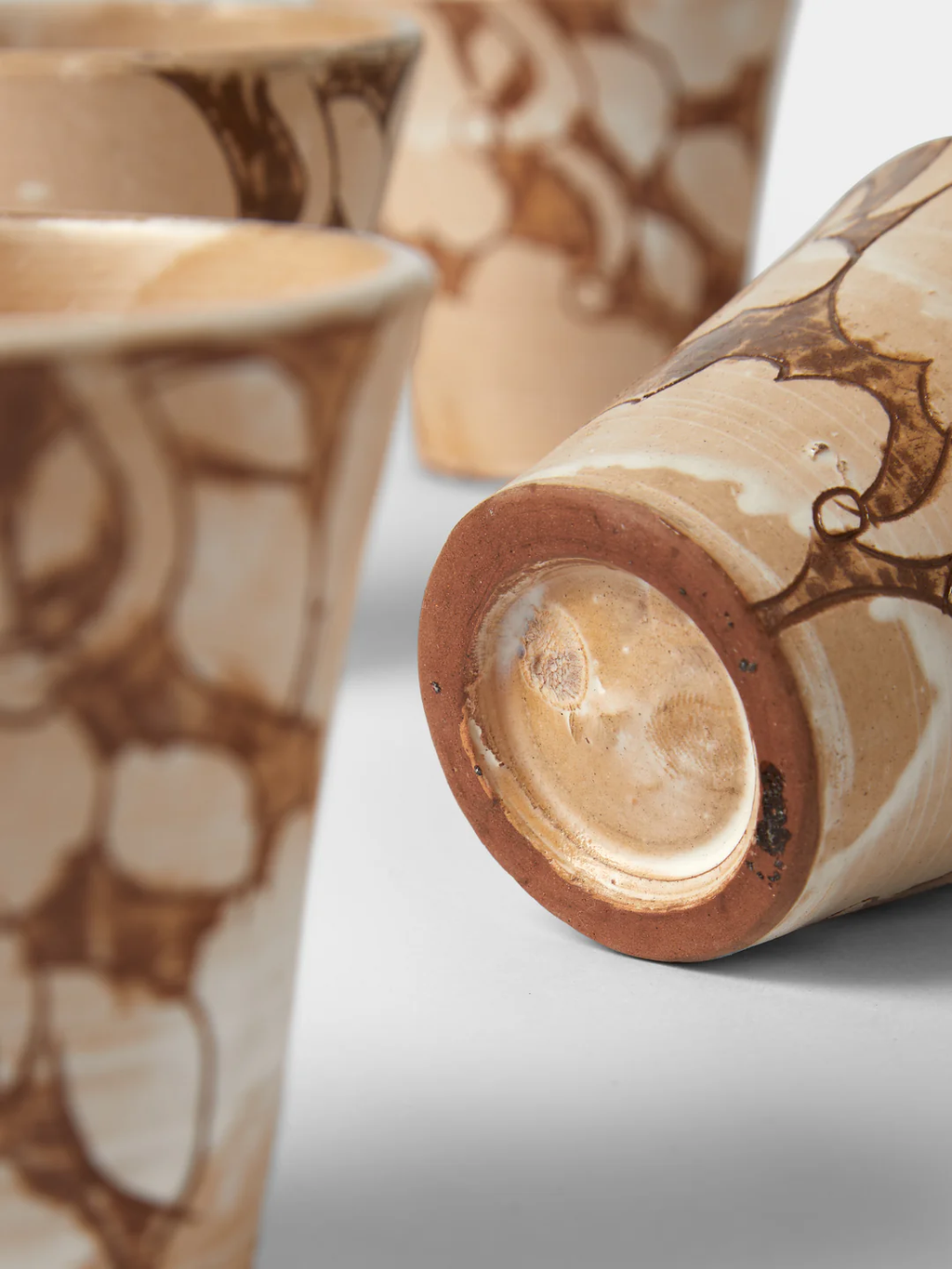 Anut Cairo Cotton Flower Hand-Painted Ceramic Espresso Cups (Set of 4)