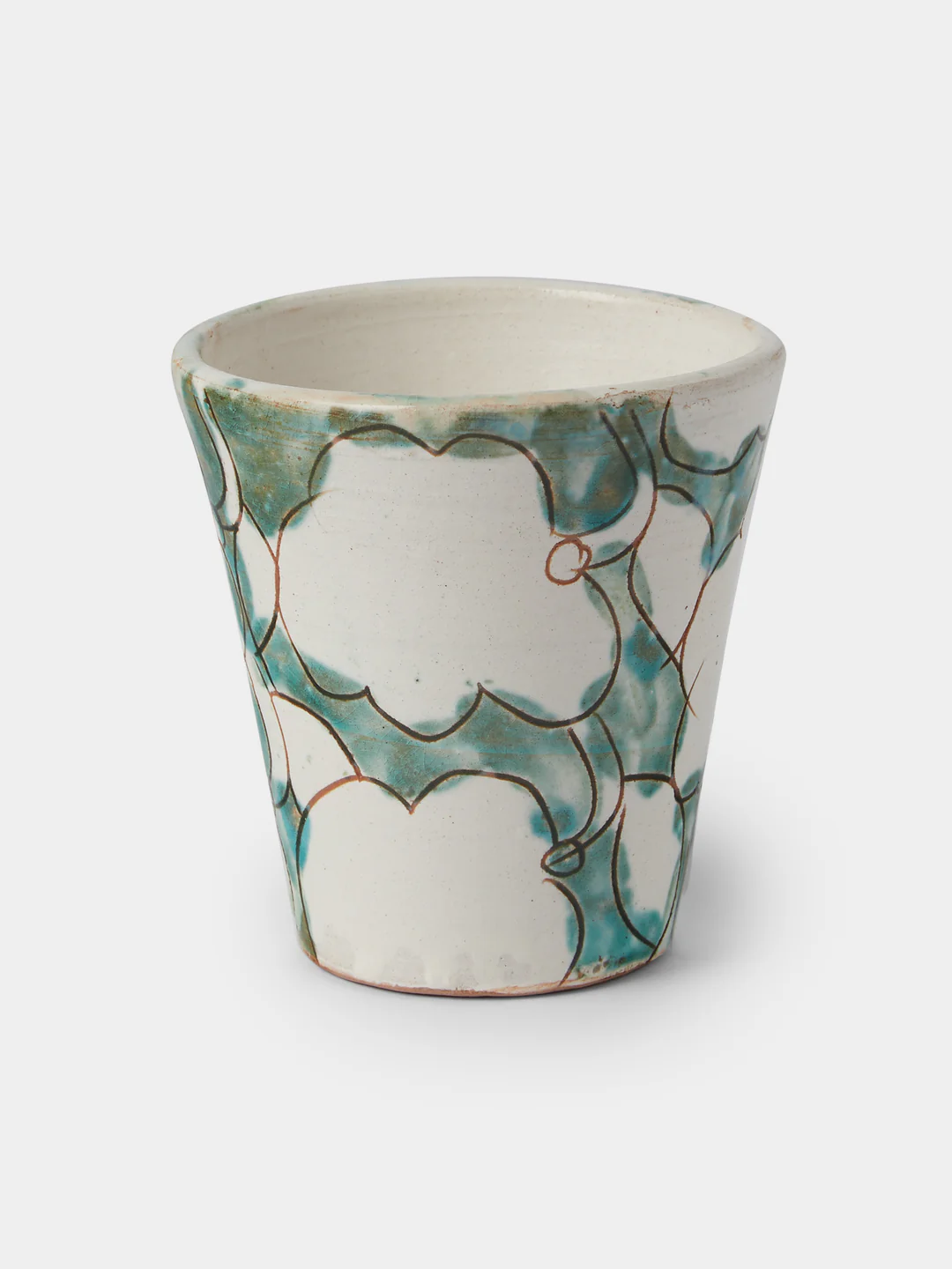 Anut Cairo Cotton Flower Hand-Painted Ceramic Espresso Cups (Set of 4)