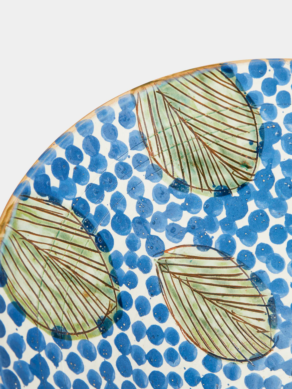 Anut Cairo Leaves Hand-Painted Ceramic Serving Bowl
