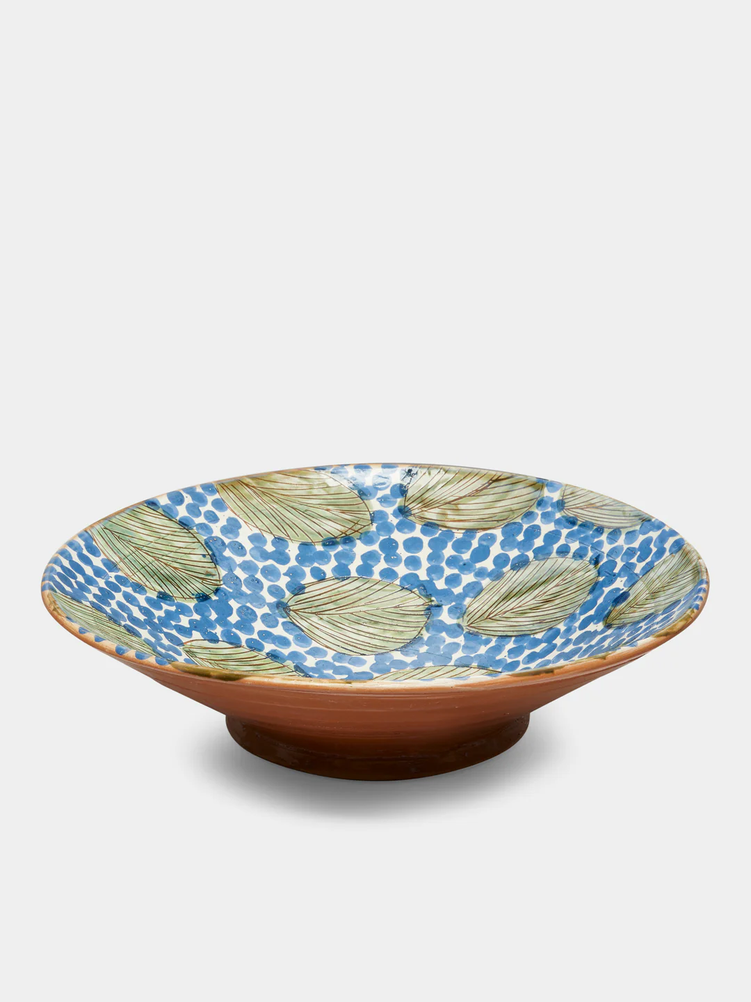 Anut Cairo Leaves Hand-Painted Ceramic Serving Bowl