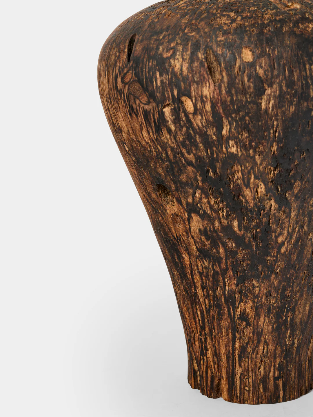 Iida Woodturning Hand-Turned Persimmon Oiled Earth-Finish Vase (10in/26cm)