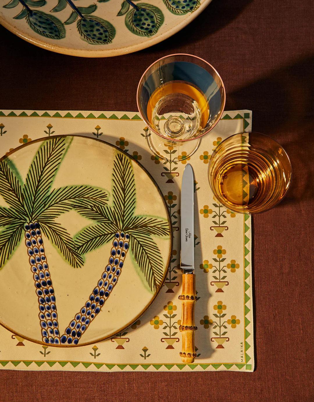 Anut Cairo Ottoman Vase Hand-Printed Cotton Placemats (Set of 4)