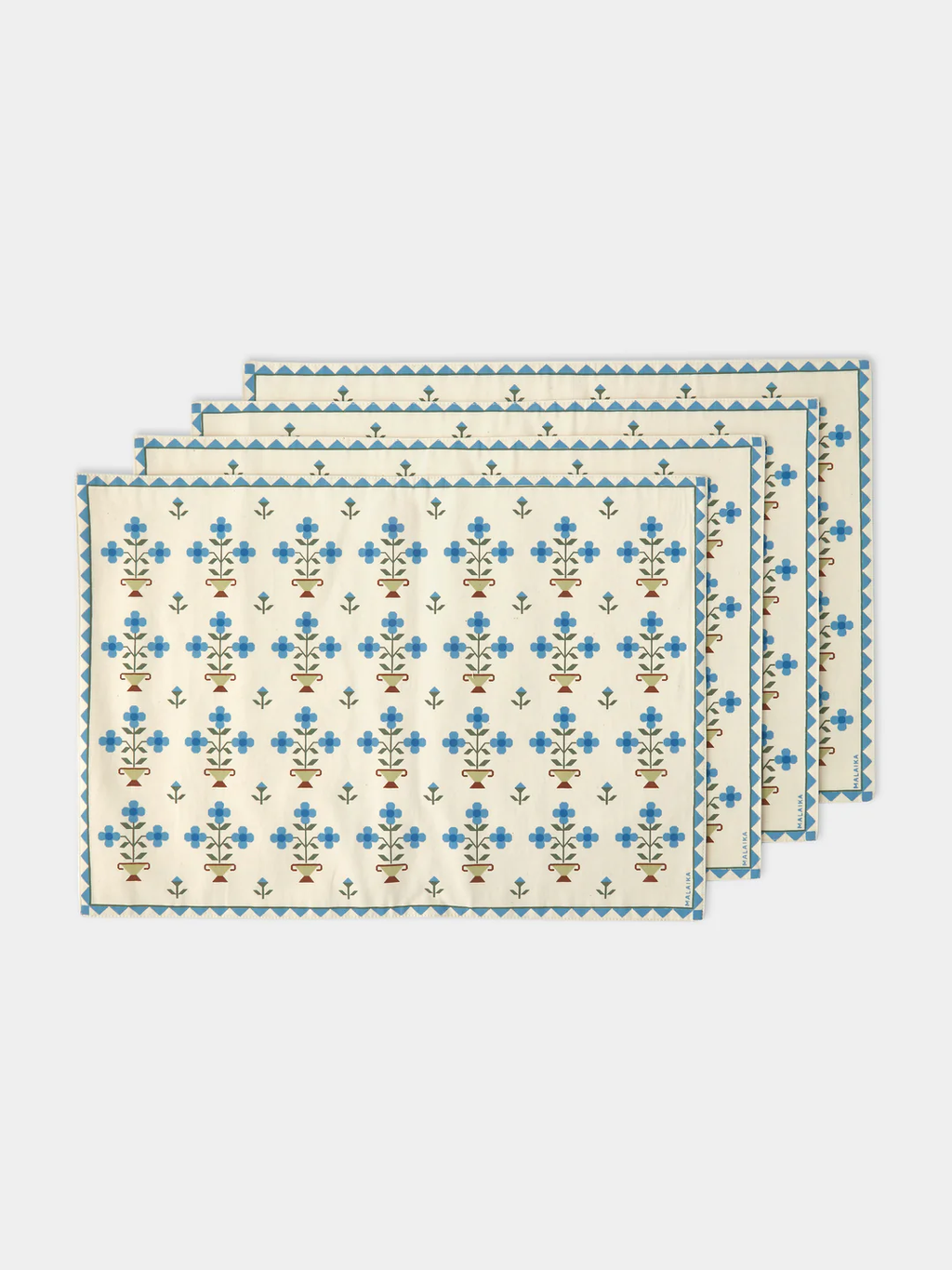 Anut Cairo Ottoman Vase Hand-Printed Cotton Placemats (Set of 4)
