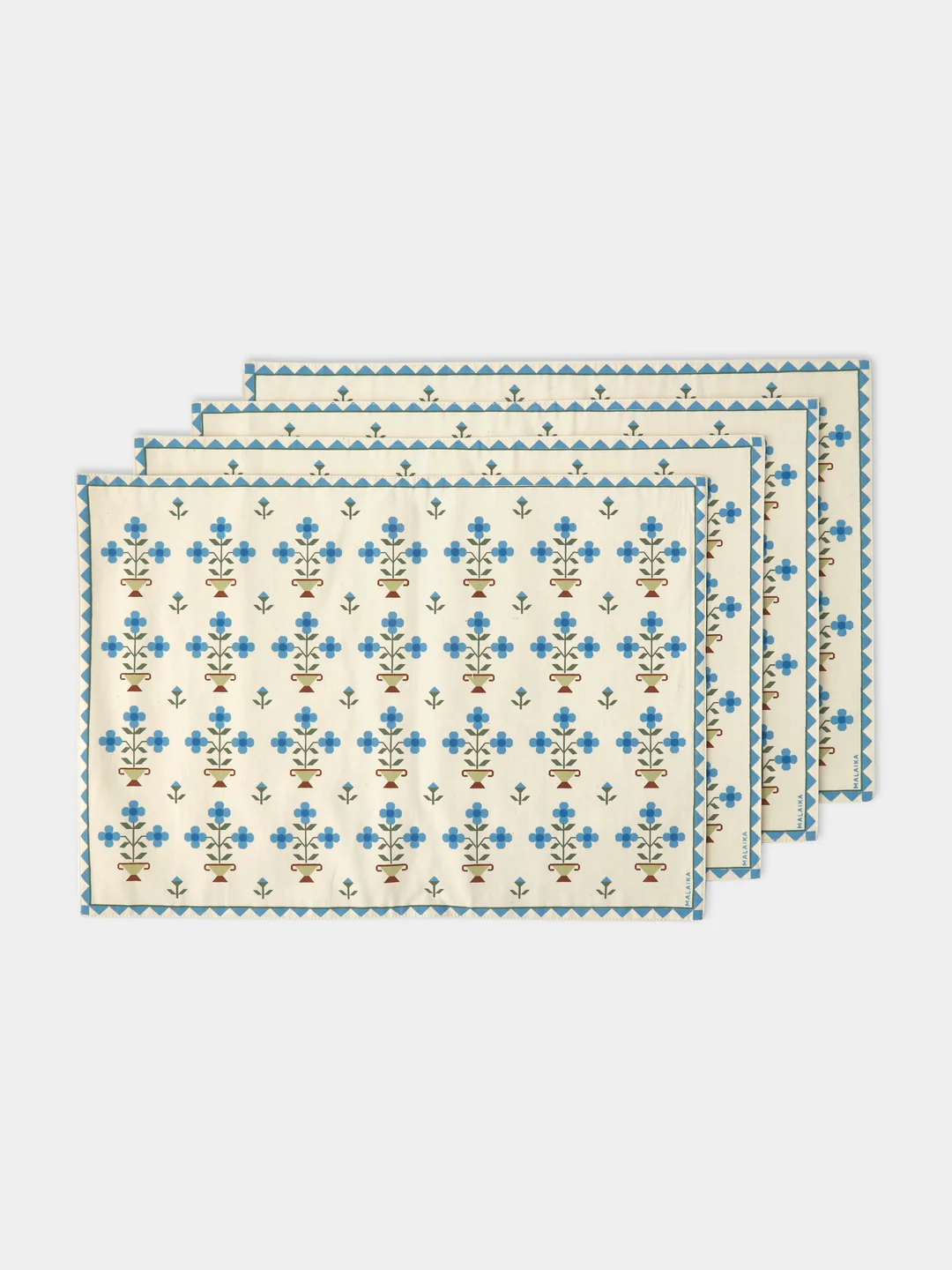 Anut Cairo Ottoman Vase Hand-Printed Cotton Placemats (Set of 4)