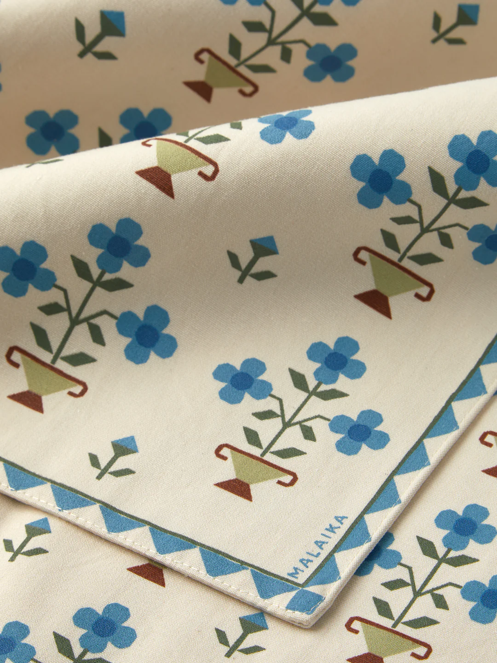 Anut Cairo Ottoman Vase Hand-Printed Cotton Placemats (Set of 4)