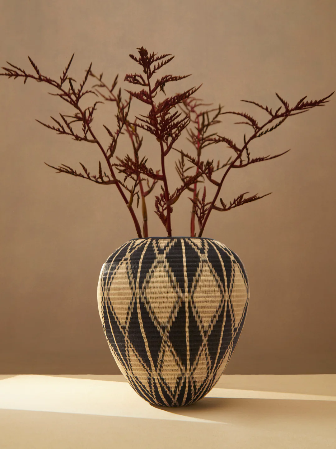 CasaLatina Diamond Handwoven Werregue Palm Large Basket