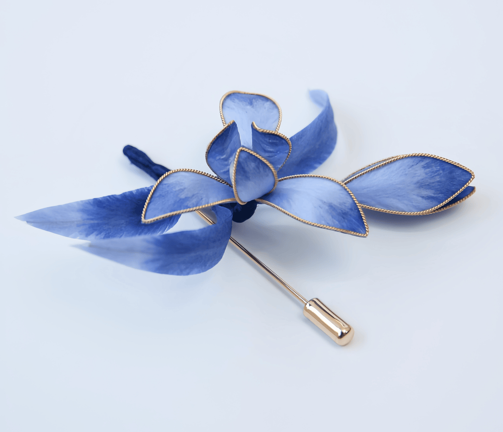 Handcrafted Silk Orchid Brooch