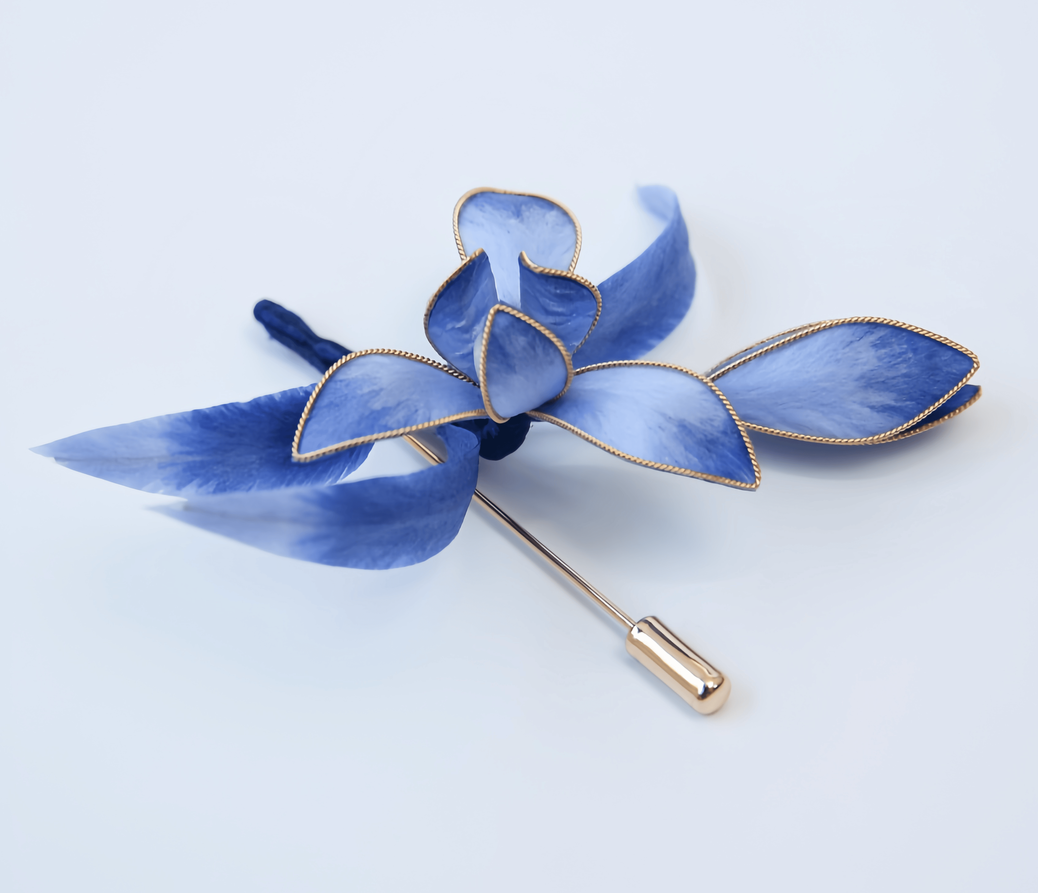 Handcrafted Silk Orchid Brooch