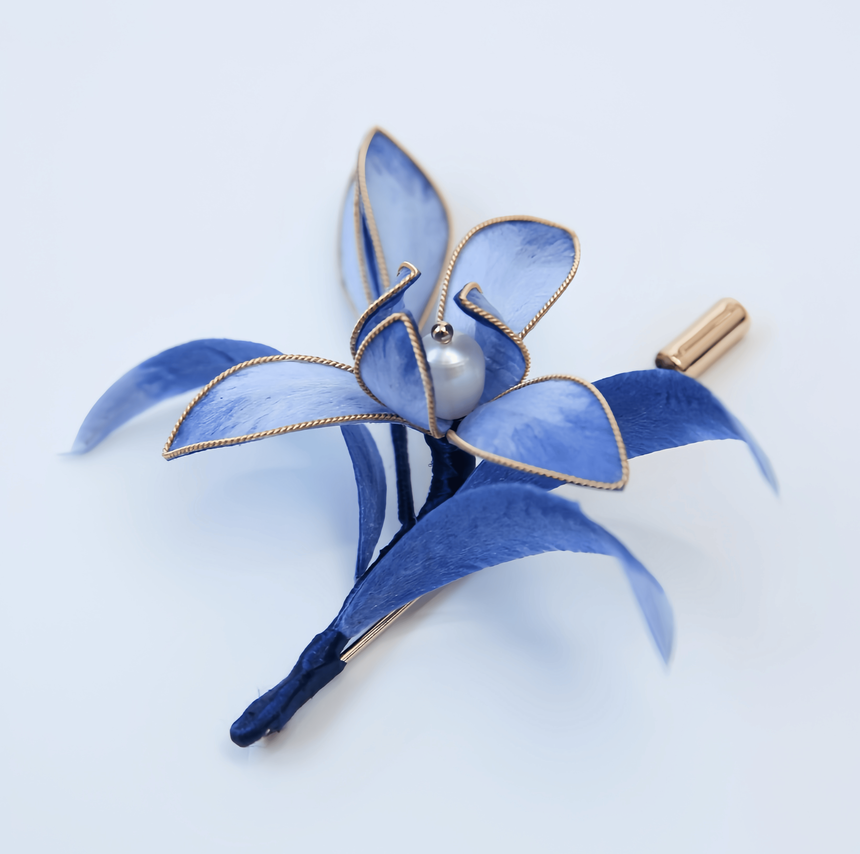 Handcrafted Silk Orchid Brooch