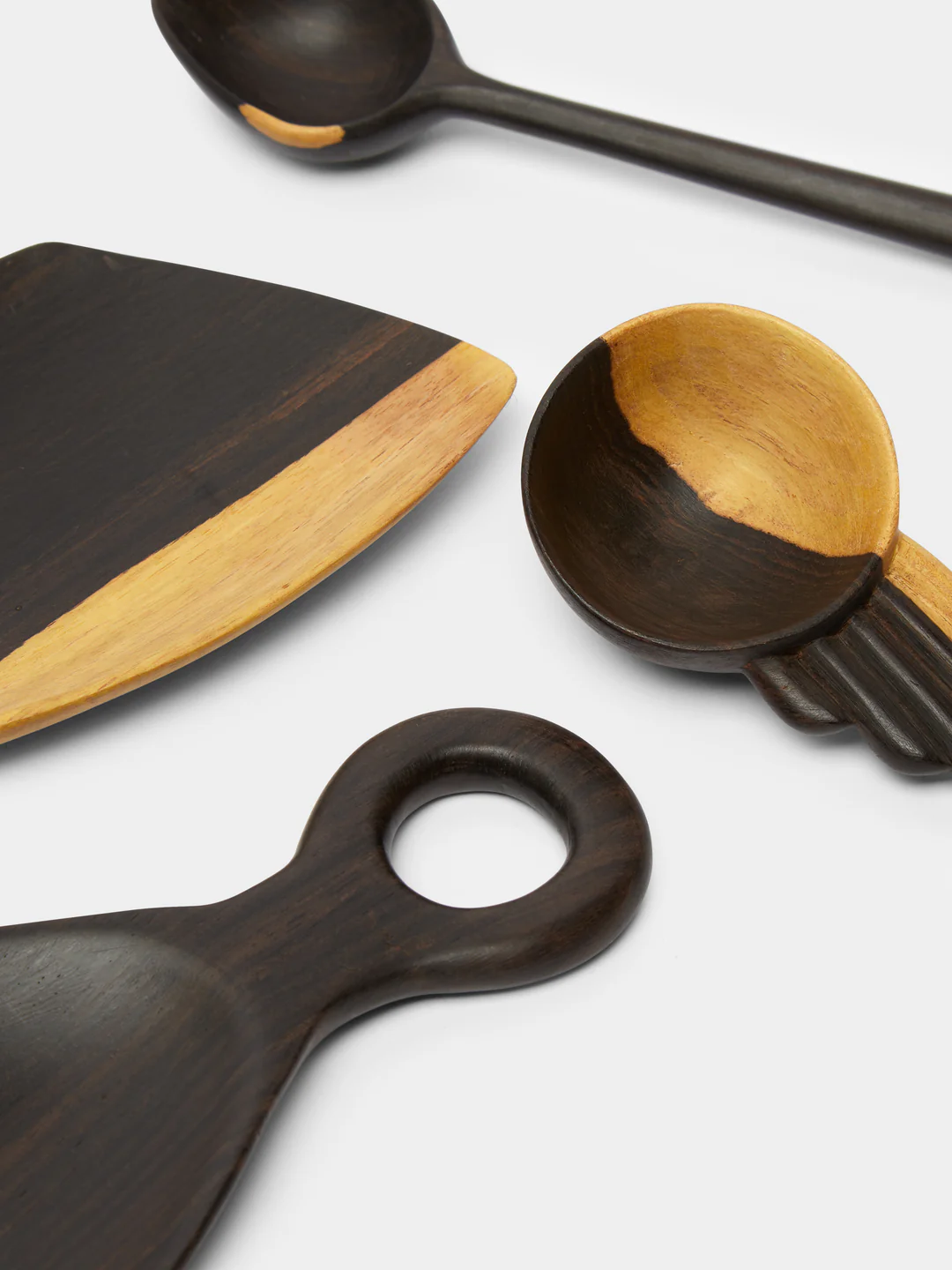 Qäsa Qäsa Carvers Hand-Carved Blackwood Serving Utensils (Set of 5)