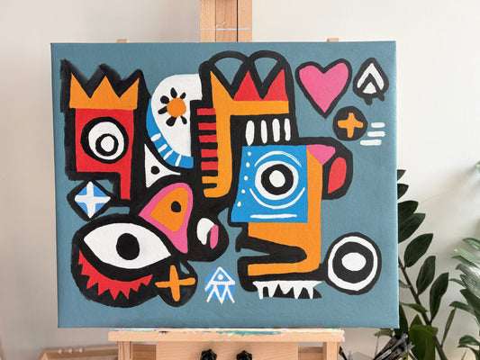 Quiet Guardians No.1 | One Of A Kind Oil Painting | 19.7 x 23.6 inches