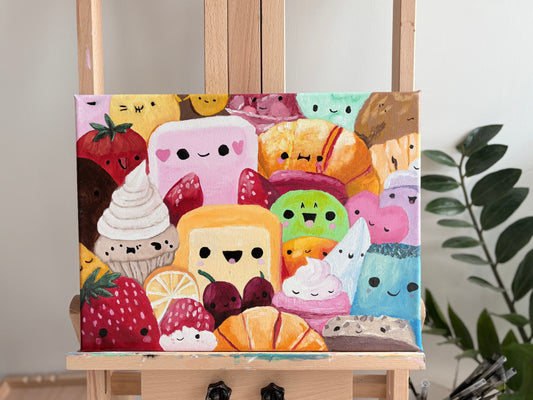 Food Wonderland No.1｜One Of A Kind Oil Painting | Approx. 12 × 16 inches (30×40 cm)