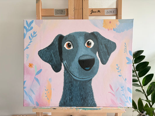 Calm Dog ｜One Of A Kind Oil Painting | Approx. 16 × 20 inches (40×50 cm）