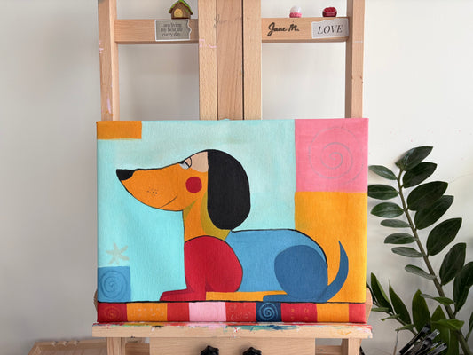 Original Oil Painting-Quiet Companion Series No.4-Surreal Fantasy Art on Canvas-12x16 Inches -Fine Art Collectible