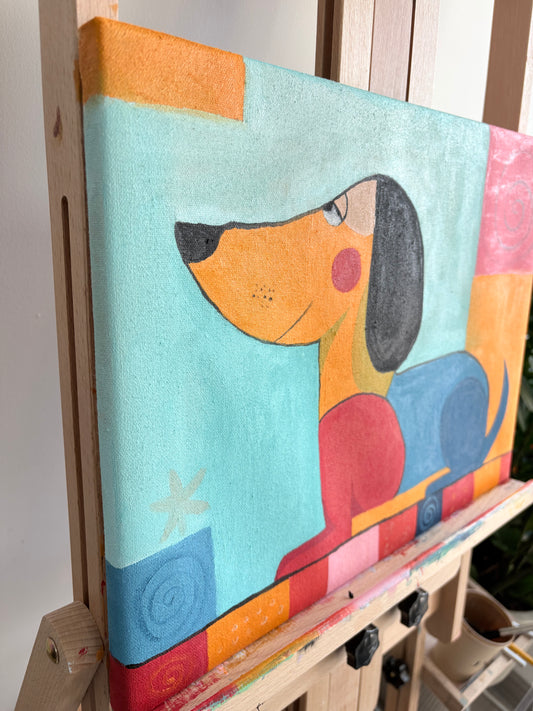 Original Oil Painting-Quiet Companion Series No.4-Surreal Fantasy Art on Canvas-12x16 Inches -Fine Art Collectible