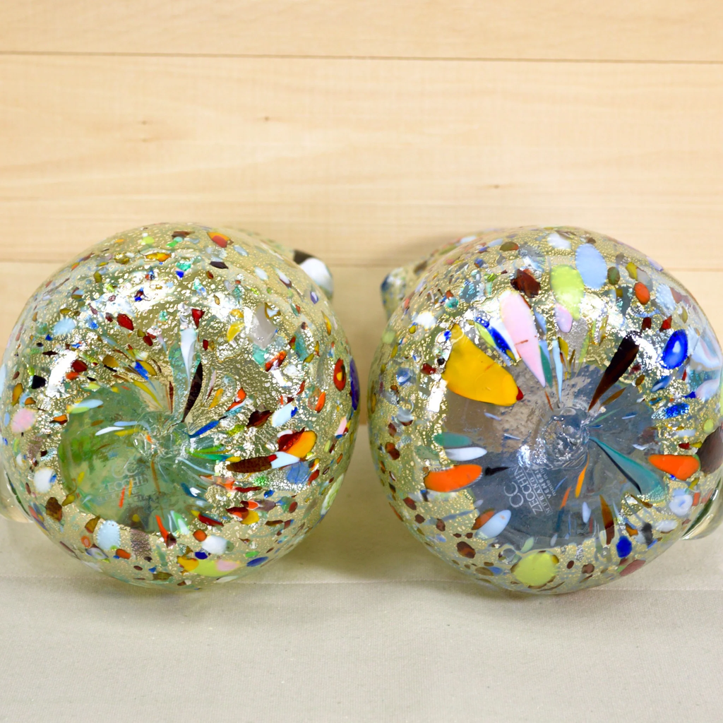 Alta Round Drink Pitcher in blue, Murano Glass with millefiori