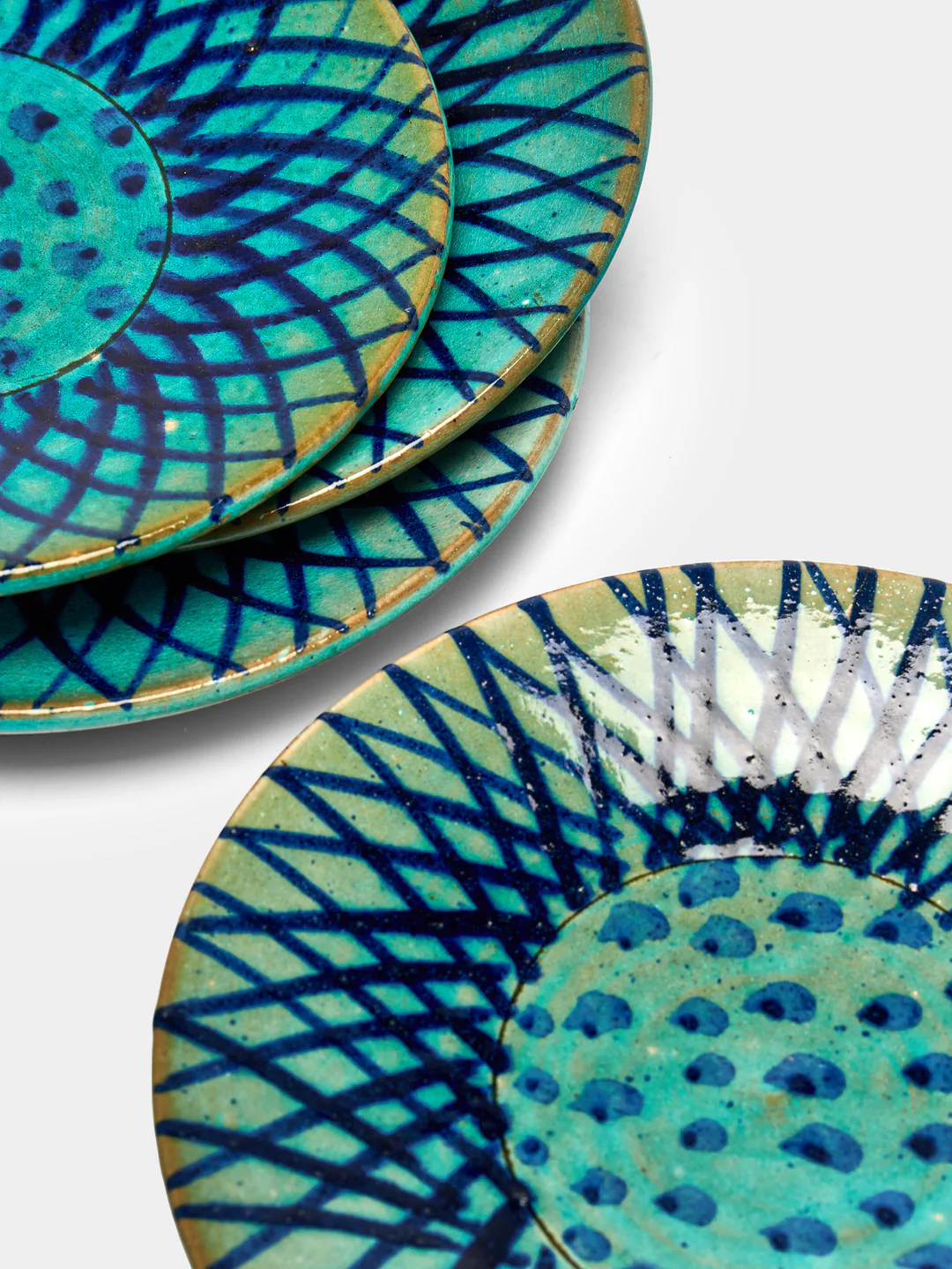 Anut Cairo Esna Hand-Painted Ceramic Salad / Dessert Plates – 8in/20cm (Set of 4)