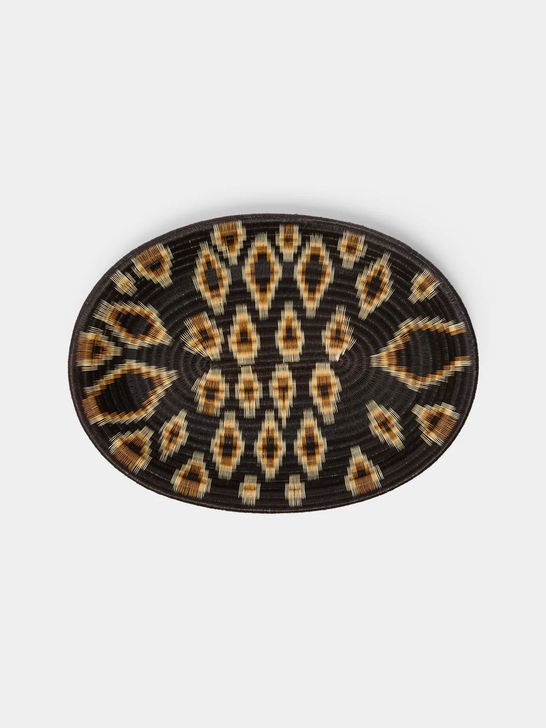 CasaLatina Jaguar Handwoven Werregue Palm Round Tray (9.5in/24cm)