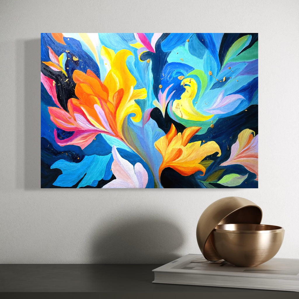 One Of A Kind Ethereal Bloom Oil Painting | Abstract Floral Canvas Art (70x50 cm)