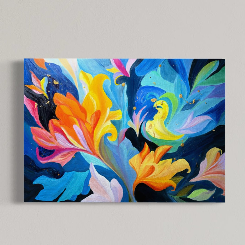 One Of A Kind Ethereal Bloom Oil Painting | Abstract Floral Canvas Art (70x50 cm)
