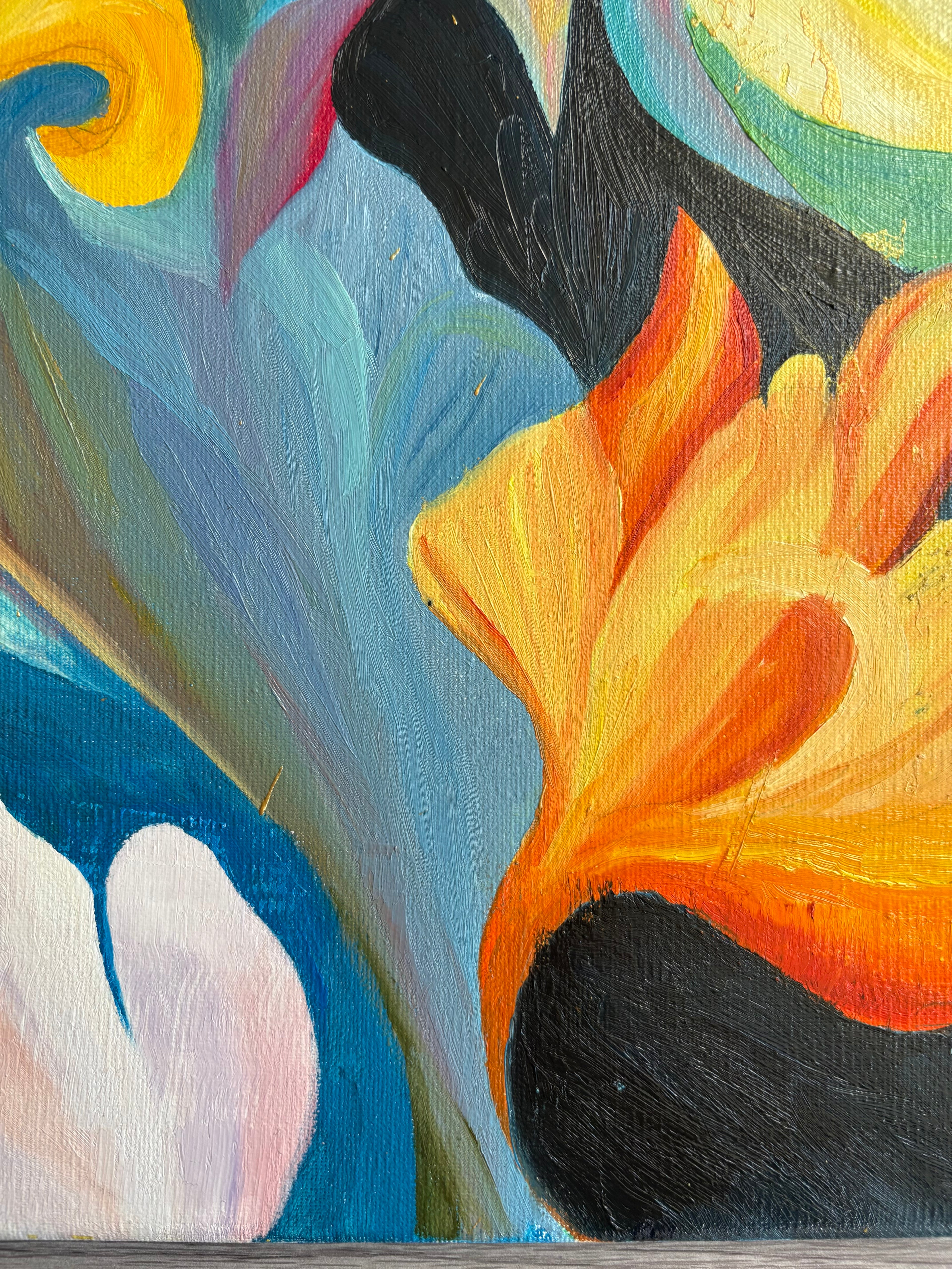 One Of A Kind Ethereal Bloom Oil Painting | Abstract Floral Canvas Art (70x50 cm)